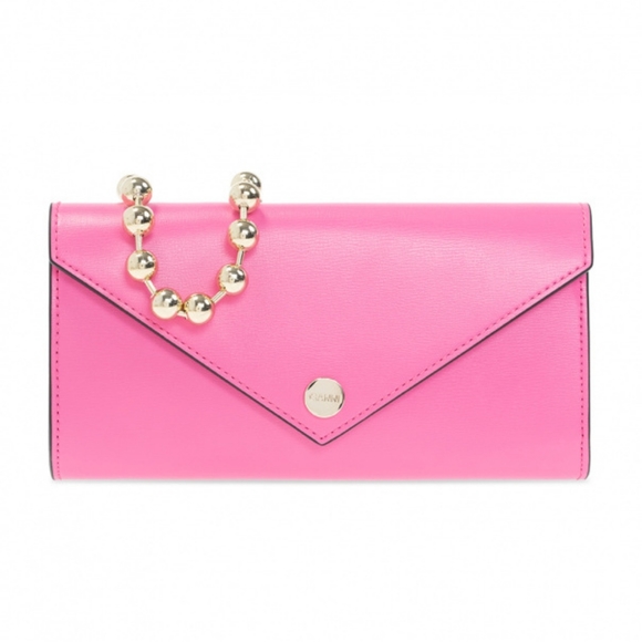 Ganni | Banner Envelope Chain Recycled Leather Clutch Bag - Picture 2 of 9